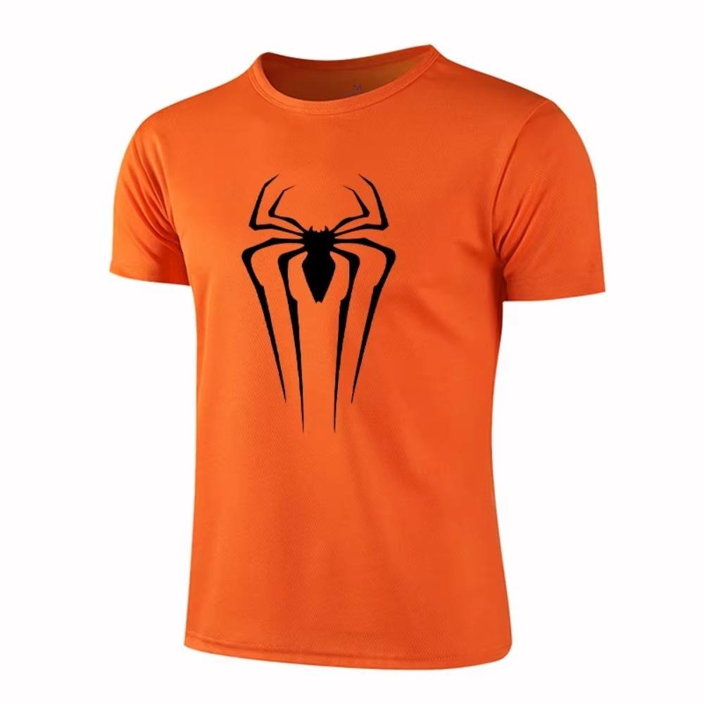 Летняя мужская футболка с принтом, круглым вырезом и короткими рукавами, дышащая, быстросохнущая спортивная футболка для бега на открытом воздухе, повседневные уличные топы