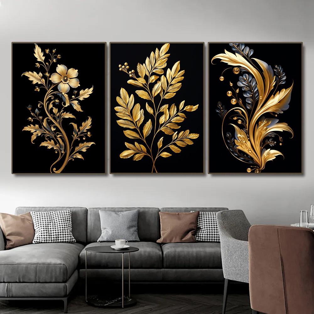 1 шт. Картина на холсте, темно-золотой цветок, пшеница, картина на холсте, декоративные картины, настенный декор, настенное искусство, настенное украшение для дома, без рамки