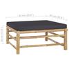 12 Piece Garden Lounge Set with Dark Grey Cushions Bamboo Grey