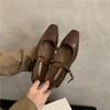 Французский вечерний бриз темпераментный офисный одинарные туфли женские 2023 новая осень корейская версия фея толстый каблук Мэри Джейн маленькие кожаные туфли