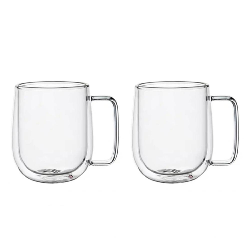 150/250/350ml Heat Resistant Glass Cups Double Wall Glass Coffee Cup with Handle Breakfast Milk Water Cup Clear Juice Beer Cups