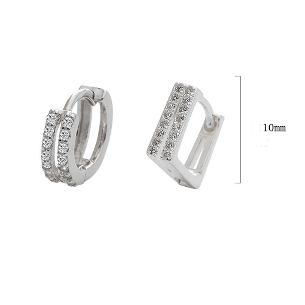 Trendy Geometric Rhinestone Women Girls Square Hoop Earrings Round Circle Crystal Earrings