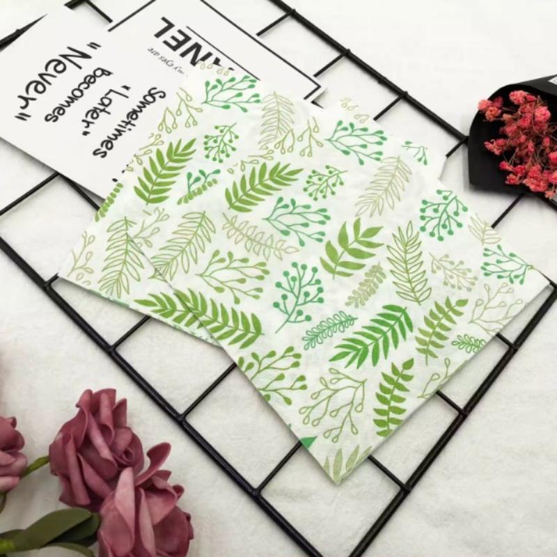 20 шт./упак. 33*33 см 2-слойные одноразовые салфетки для вечеринок с цветочным узором