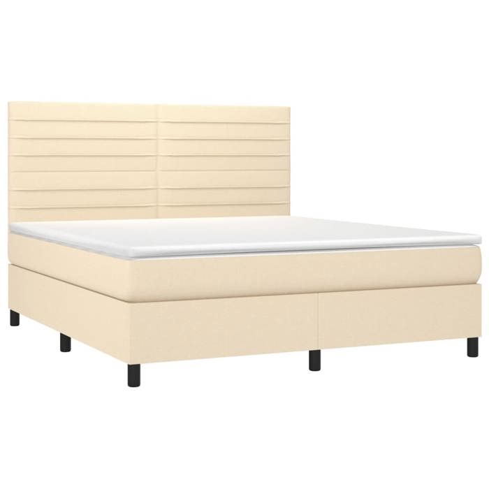 Maison Exclusive - Sommier à lattes de lit avec matelas Crème 180x200 cm Tissu