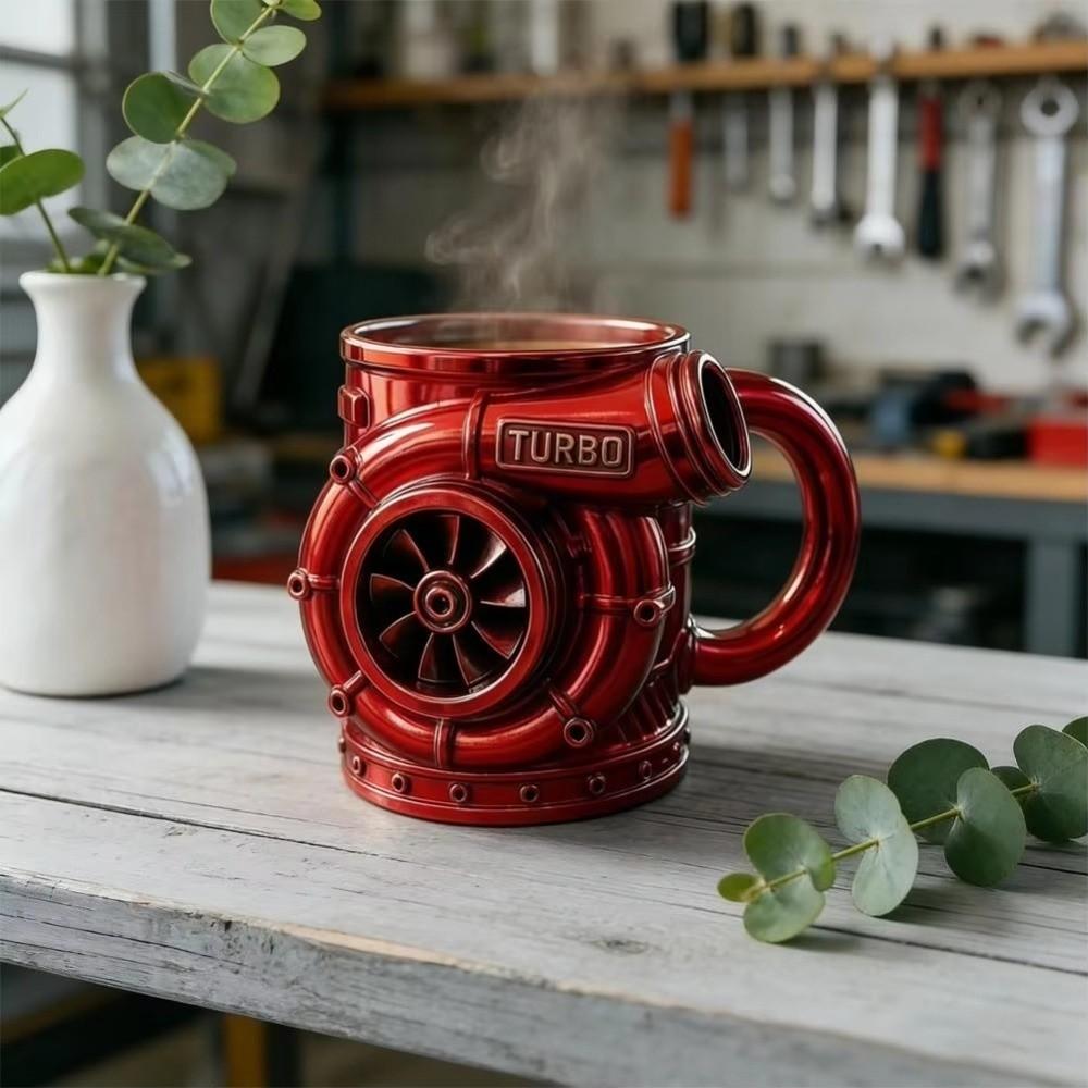 Punk Style Engine Coffee Mug Stainless Steel Water Container Creative Tea Cup for Home&Office