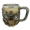 [A2696] - Resin Skull Tankard 'Tête De Mort' Beige Gray (steampunk) - 11x11x10cm