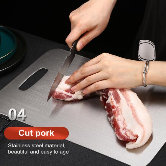 Разделочная доска из нержавеющей стали Большая нескользящая кондитерская доска для кухни Двусторонняя разделочная доска Легко чистится Доступны различные размеры ковриков для резки