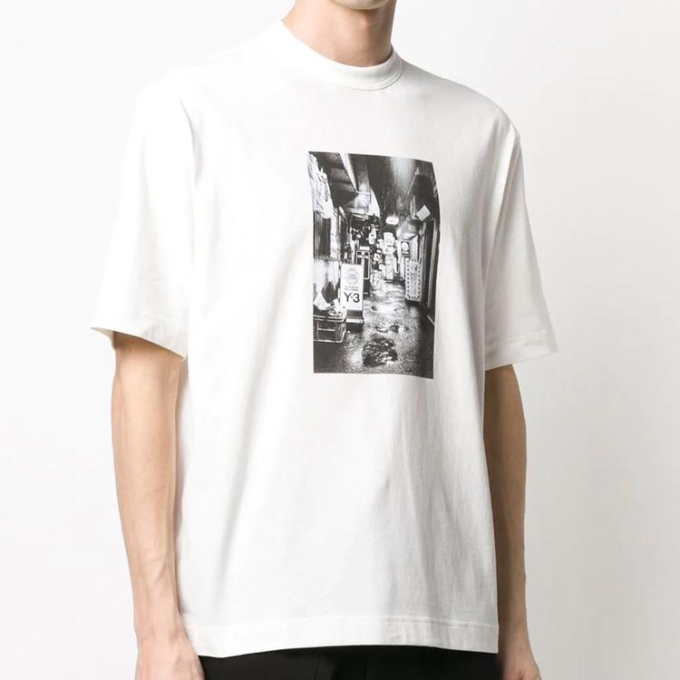 Y-3 SS20 фотопринт с круглым вырезом футболка мужская топы белая FT1373