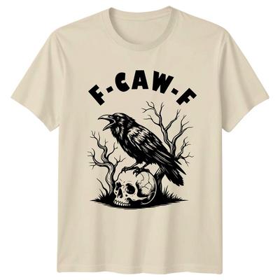 F-Caw-F Готический мужской футболка с черепом ворона Женская футболка Темный графический унисекс топ