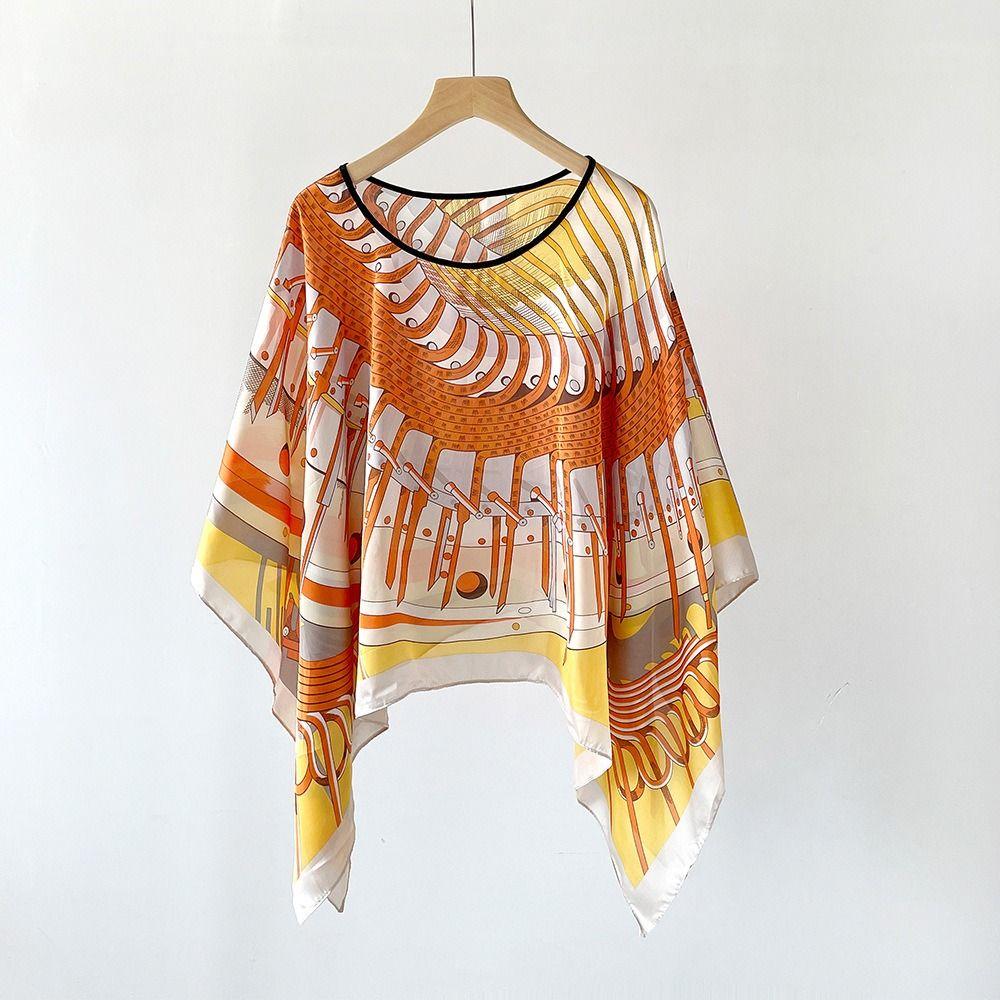 110x110cm Pullover Scarf Luxury Brand Designe Hijab Shawl Trendy Silk Scarf