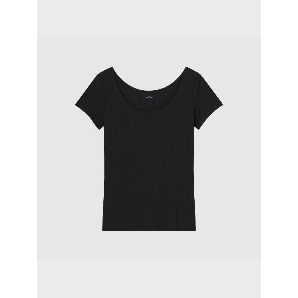 Uniqlo Футболка Airismu с коротким рукавом и вырезом горловины 