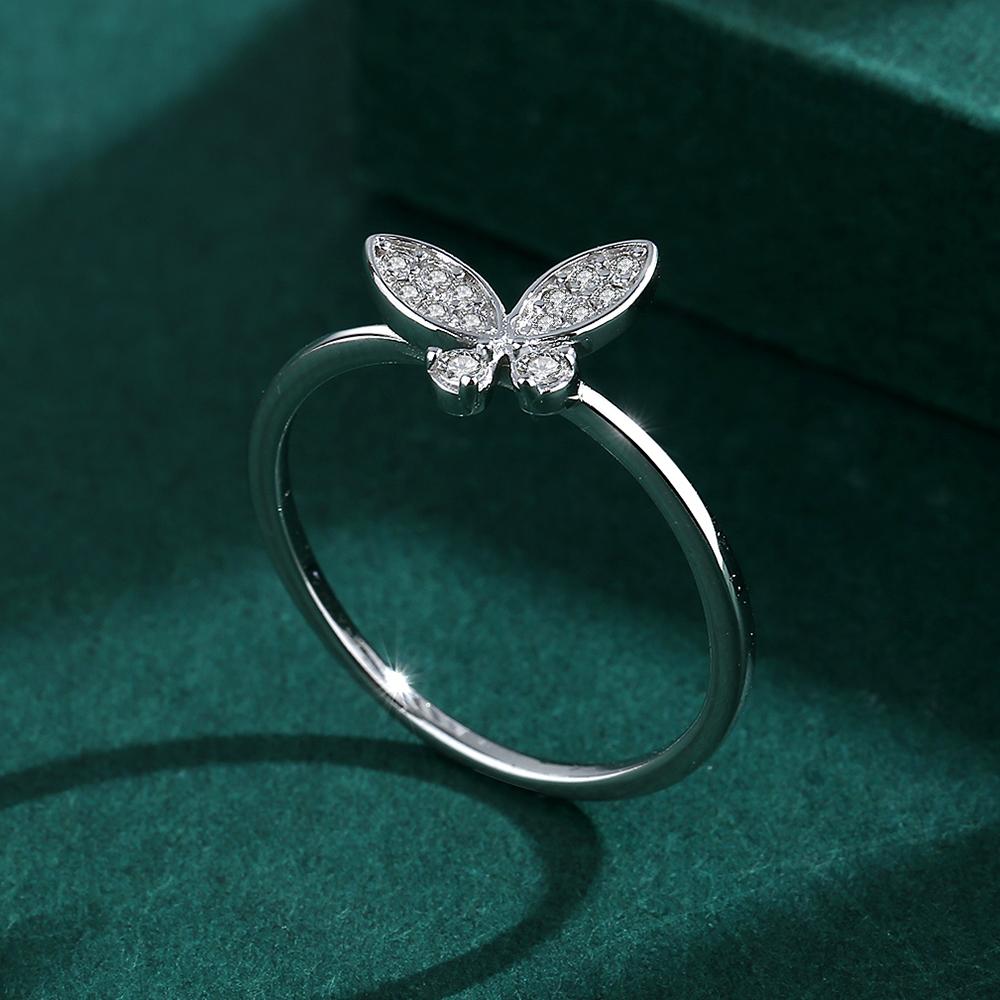 Fashion 925 Sterling Silver Fashion FlyingButterfly Adjustable Finger Ring for Charm Women Fine Jewelry Party Gift Sterling Silver Jewelry