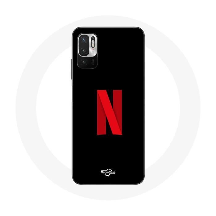 Coque pour Xiaomi Poco M3 Pro Netflix Logo rouge fond noir