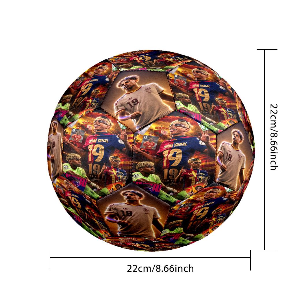 Lamine Yamal's Spain's Soccer Star Celebration Soccer Ball Size 5 Football Machine Sewn Indoor/Outdoor Training and Matches