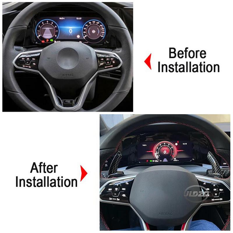 Лопатки переключения передач с принтом под карбон ABS для Volkswagen Amarok Vw Jetta Nivus Virtus T-Cross Golf Mk8 R Gti Crossfox