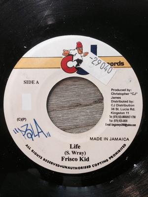 7-дюймовая пластинка FRISCO KID - Life NONE CJ Records Ямайка Регги, Ска и Даб Б/У