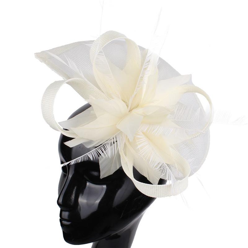 Europe And The United States New Feather Hairpin Bridal Hair Accessories Banquet Party Performance Hemp Hat Ball Headdress