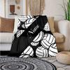 Black And White Volleyball Customize Your Name Blanket Used For Chair Office Sofa Bed Camping Soft And Warm Giving Friends And Relatives Birthday