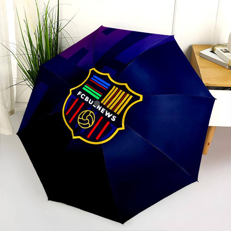Узор FC Barcelona, автоматический складной зонт, портативная и складная конструкция, 8 спиц, рождественский или день рождения подарок.