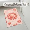 Floral Fantasy Theme Soft Crystal Velvet Rug Custom Name & Text Print Non Slip Floor Rug for Bedroom Living Room
