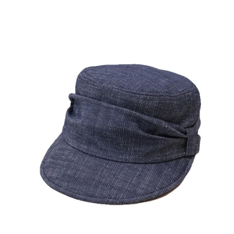 Korean flat-top pleated equestrian hat autumn new literary and retro sunshade beret showing face small versatile painter hat