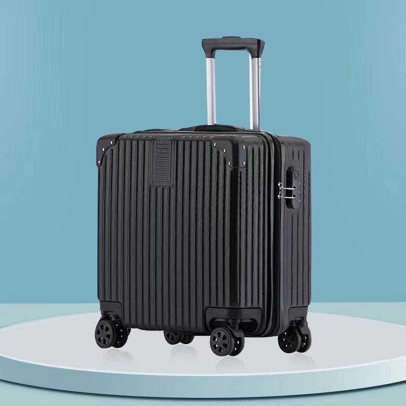 18-inch Lightweight Carry-on Trolley Suitcase with Zipper Lock for Men, Women, and Students