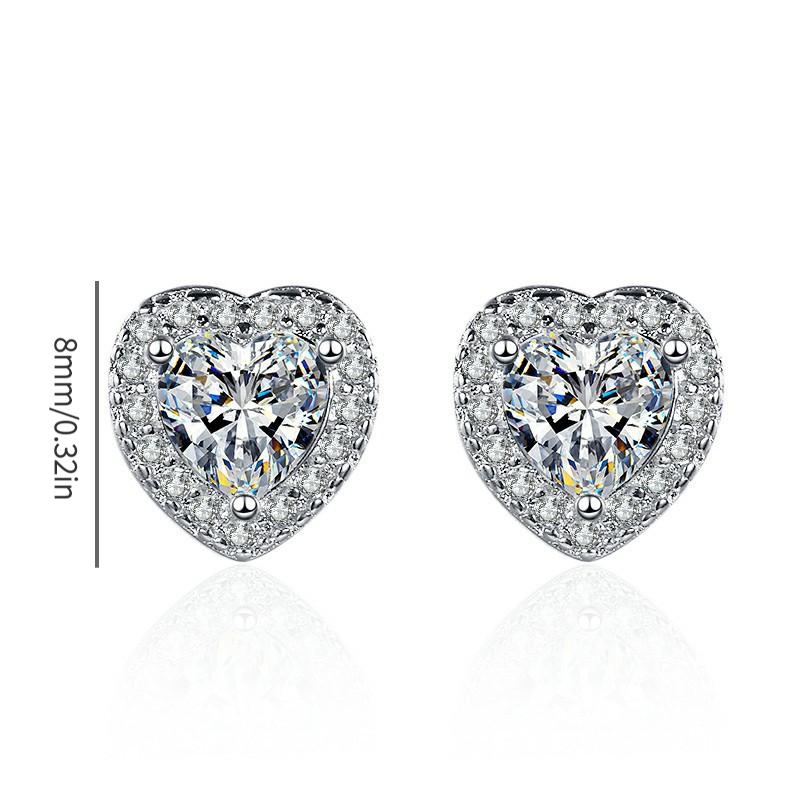 1 пара модных простых женских серег с сердечками из циркония, синие, красные, белые, повседневные серьги, ювелирные аксессуары