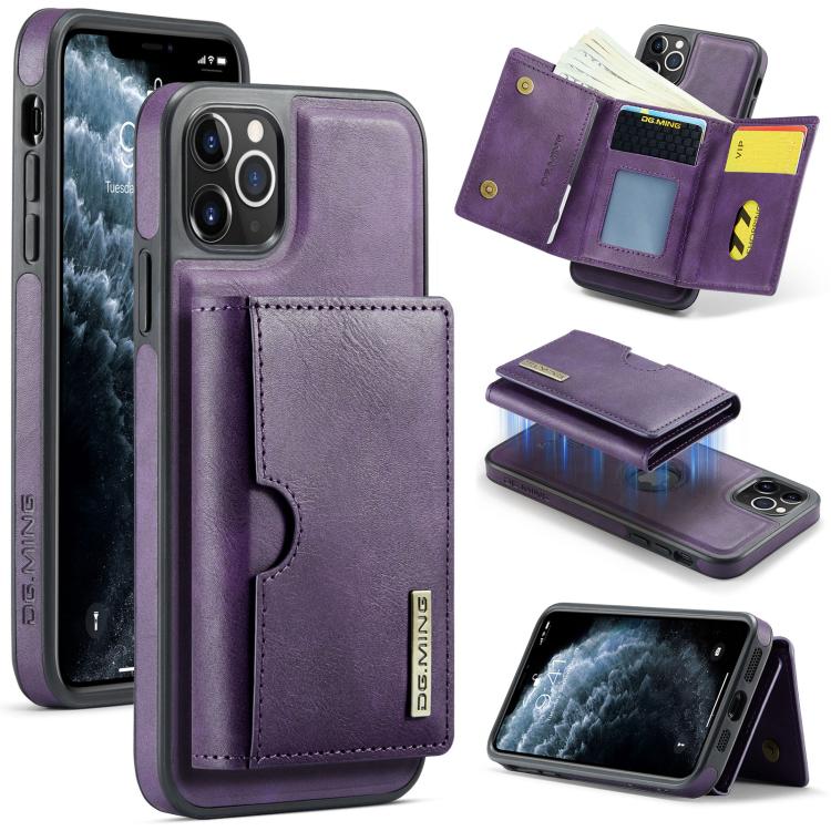 DG.MING M6 Series RFID Tri-fold Card Bag Removable Leather Phone Case