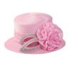 Church hat, fashion mesh flower big brim hat, sunshade sun hat, wedding party satin top hat