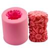 3D Sunflower Candle Mold Cylinder Silicone Candle Mould for Candle Making DIY Silicone Handmade Soap Mold Art Craft Wax Mould