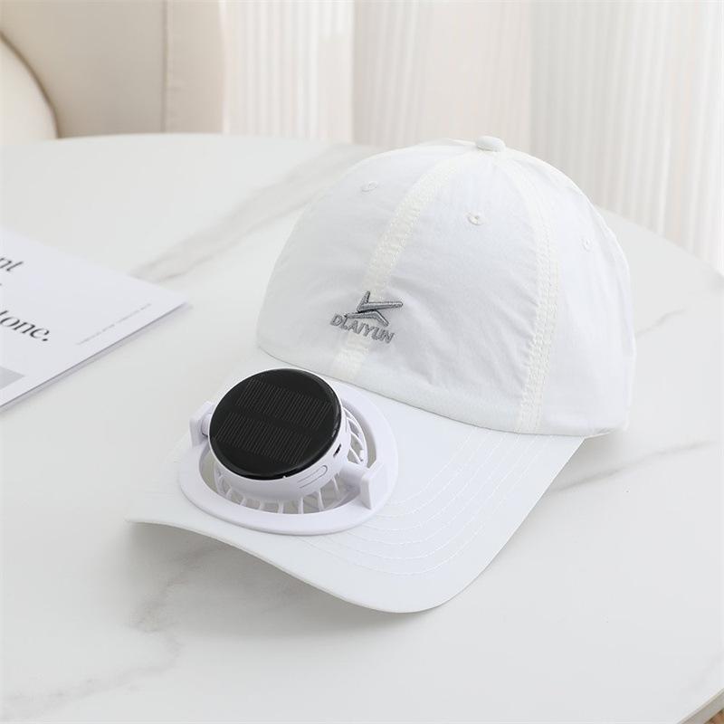 Summer new rechargeable solar electric fan baseball cap quick-drying sunshade sunscreen cap sports and leisure sunshade cap