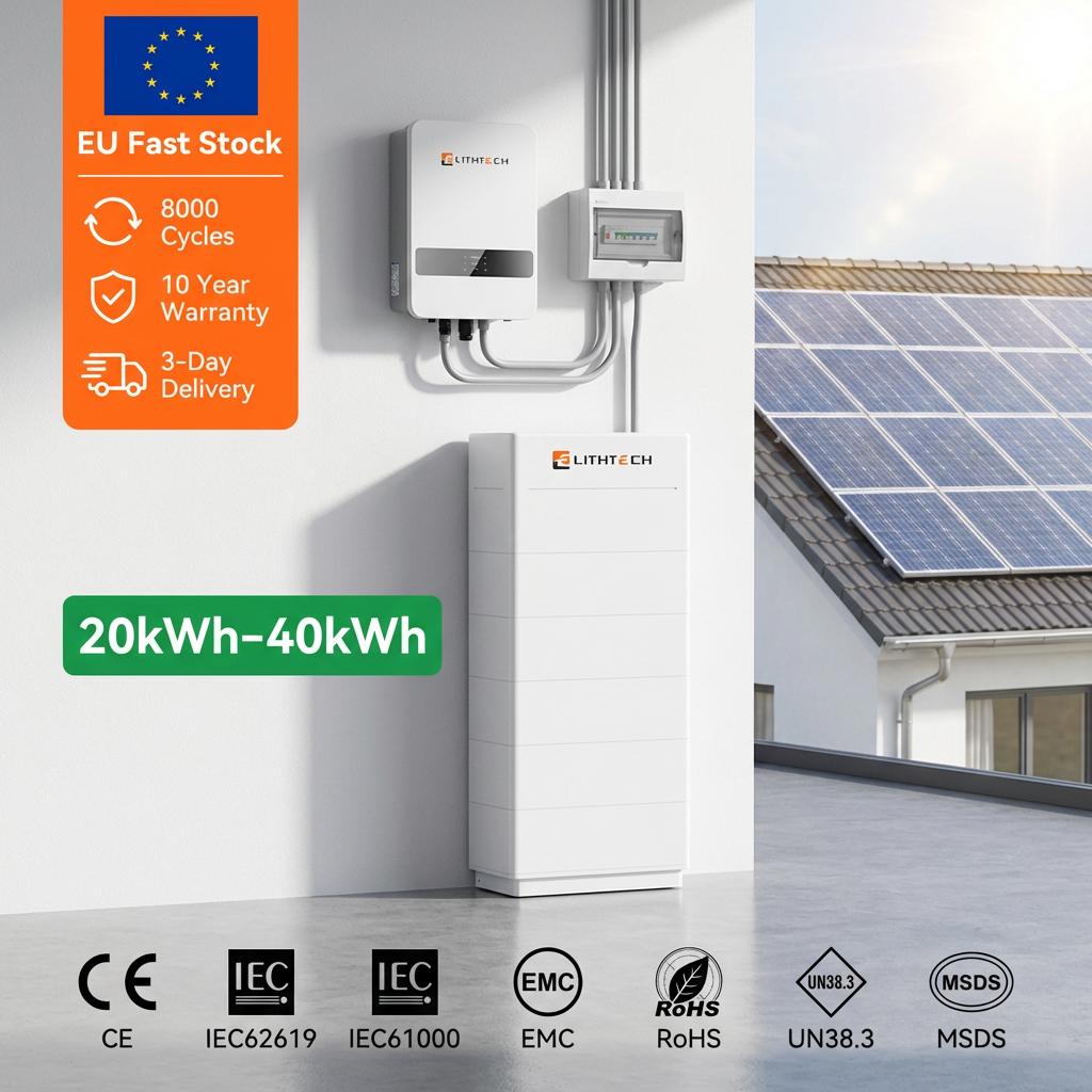 Customizable 204V 307V 15KWh 30kWh 40kWh Stackable LiFePO4 Energy Storage Lithium Battery CAN 100AH 409V Display Racks Included