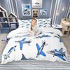 Homewish Мультяшный Комплект Пододеяльника с Поездом и Самолетом для Детей 2шт/3шт, Постельное Белье с Паровозом и Самолетом, Постельный Комплект Транспорт