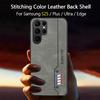 Цветная прострочка Ретро Матовый Кожаный Чехол Для Samsung Galaxy S25 Plus Ultra FE Edge Полная Защита Защита Камеры Противоскользящая Накладка