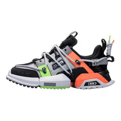 Li Ning Pan Gu Скользкие Устойчивые к истиранию Балансирующие Низкие Массивные Кроссовки Мужские Черный Серый AGLP201
