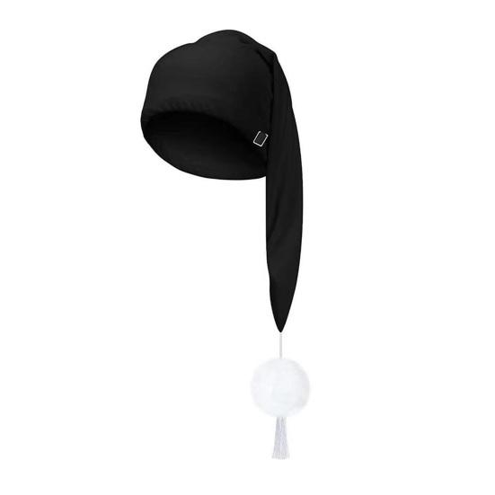 Unisex Night Sleeping Hat with Pom Ball Adjustable Solid Color Elastic Design