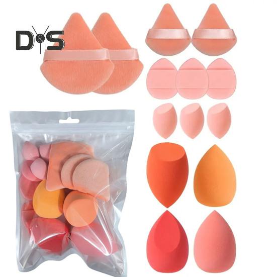 14 шт./компл. набор спонжей для макияжа с пудрой без латекса, растушевка жидкой пудры, нанесение крема, косметический спонж, блендер, женские инструменты для макияжа