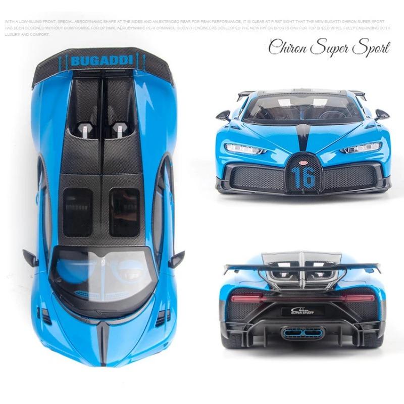 1/18 Суперкар Bugatti Chiron Сплав Литой Игрушка Масштабная Модель Автомобиля Звук и Свет Миниатюрный Транспорт Детская Игрушка Коллекция Декоративный Подарок