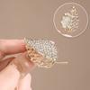Luxury Sparkling Diamond Studded Gold Leaf Brooch Unlocks Exquisite Elegant Style Showcasing High-end Texture and Exquisite