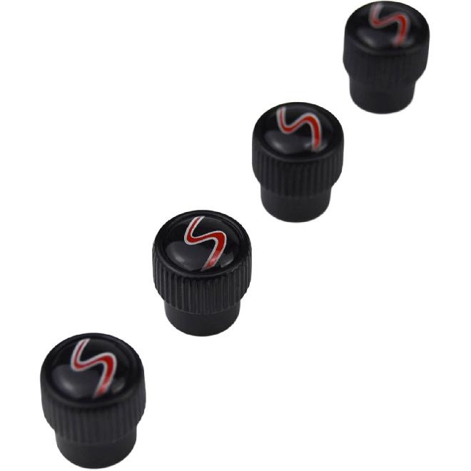 (Set of 4) S Metal Auto Tire Valve Stem Cap Cover with Resin S Emblem Covers Trim for Mini Cooper S Countryman S Clubman S JCW 36110429652