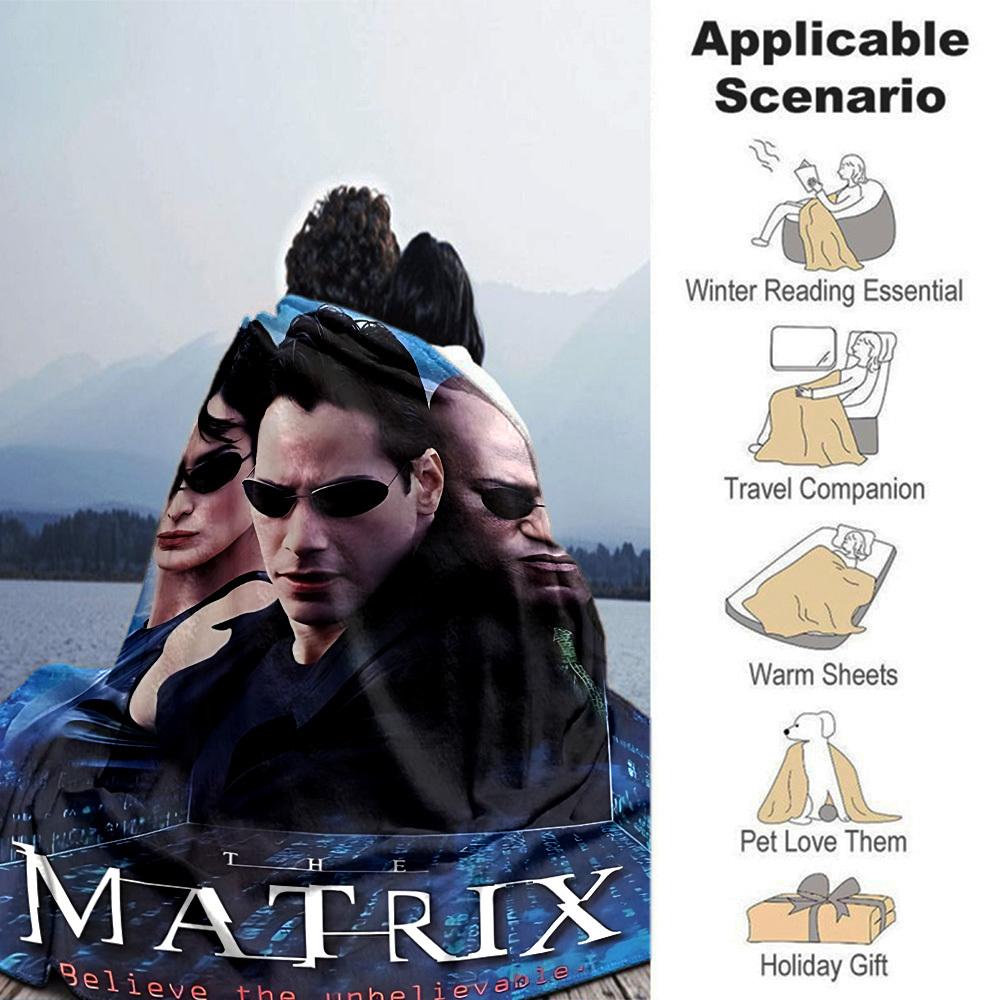 1pc Matrix Believe Flannel Blanket Soft Warm Throw for Home, Office, Travel, All-Season Cozy Bedding GiftL1067