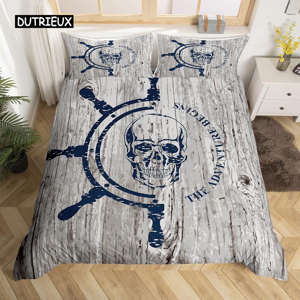 Комплект постельного белья с черепом, белый и черный в стиле бохо, готика, череп, скелет, кости, тема, одеяло, покрывало для взрослых, декор