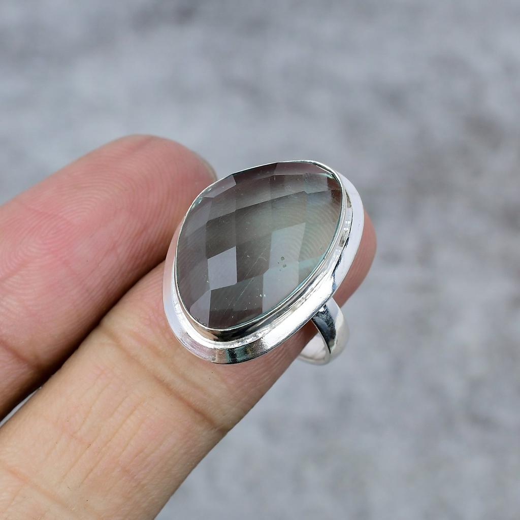 Alexandrite Quartz Gemstone Handmade 925 Sterling Silver Ring Size 9.5 M-262