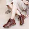 Autumn Winter Genuine Leather Women Ankle Boots Soft Sole Comfort Warm Plush Women's Snow Boots Fashion Low Heel Women's Shoes