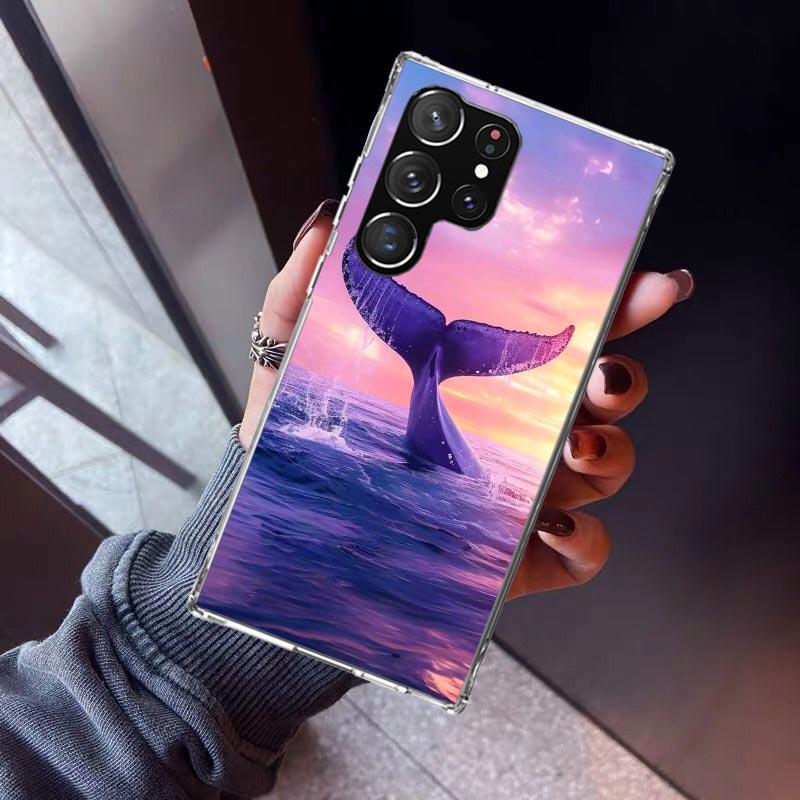 Humpback Whale Sea Giant Phone Case For Samsung Galaxy S26 S25 Edge S24 S23 Ultra S22 Plus S21 S20 FE Soft TPU Back Cover Funda