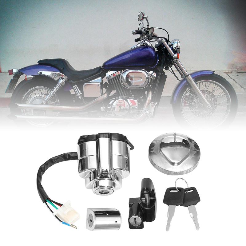 Motorcycle Ignition Switch Fuel Gas Cap Key Set Replaces Premium for Honda Shadow Vlx VT 400 600 750 Easy to tall