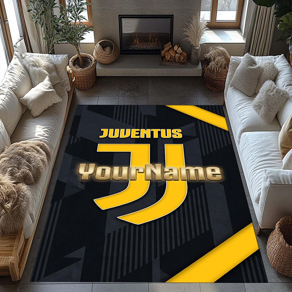 Juventus Customize Text Floor Rug Office Rug Suitable for Dormitory Entryway Outdoor Game Room Antislip Carpet Office home decor Gift for Festivals