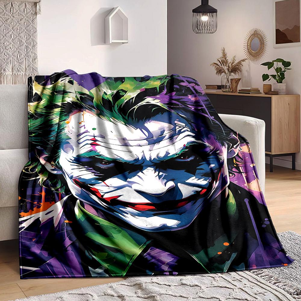 1pc Joker Flannel Throw Blanket Lightweight Soft Warm All Season Blanket for Sofa, Bed, Travel, Camping L1024216