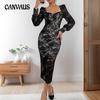 Women's Spring and Autumn New One-step Dress Long-sleeved False Two-piece Lined Lace Dresses