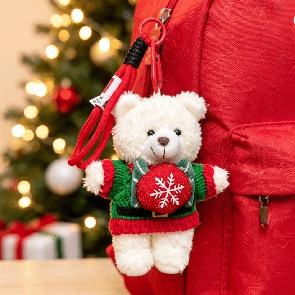 Soft Goggles Bear Keychain Holiday Clothes Xmas Bag Charm Christmas Plush Pendant Couples Keepsake